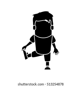 Man cartoon stretching design