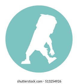 Man cartoon stretching design