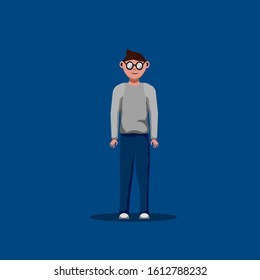 man with cartoon vector illustration glasses