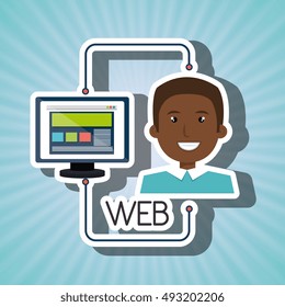 man cartoon web page