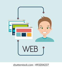 man cartoon web page