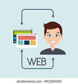 man cartoon web page