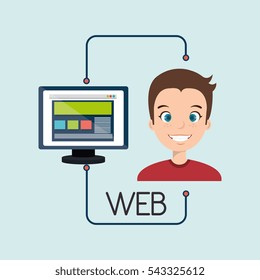 man cartoon web page