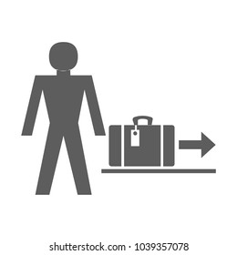 Man with case icon isolated on background. Modern flat pictogram, business, marketing, internet concept. Trendy Simple vector symbol for web site design or button to mobile app. Logo illustration