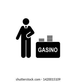 Man, casino, money, hotel icon. Element of hotel pictogram icon. Premium quality graphic design icon. Signs and symbols collection icon