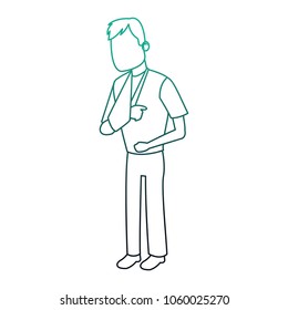 Man with cast arm