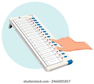 Mann, der über EVM-Maschine abstimmt