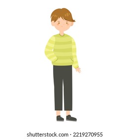 Man in casual clothes. Flat vector illustration isolated on white background