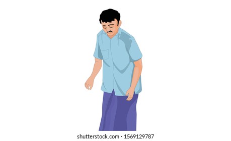 man in casual clothes looking something isolated vector illustration