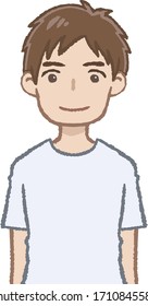 Man in casual clothes on a white background.
