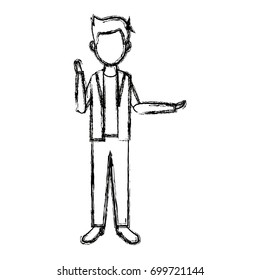 man in casual clothes standing character person