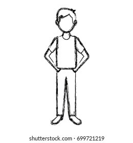 man in casual clothes standing character person