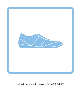 Man casual shoe icon. Blue frame design. Vector illustration.