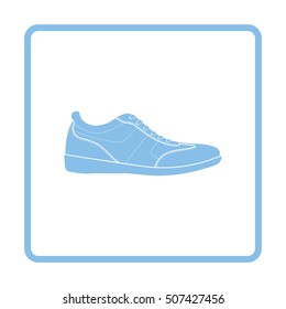 Man casual shoe icon. Blue frame design. Vector illustration.
