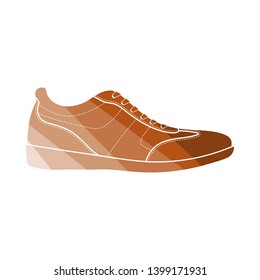 Man Casual Shoe Icon. Flat Color Ladder Design. Vector Illustration.