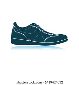 Man Casual Shoe Icon. Shadow Reflection Design. Vector Illustration.