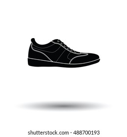 Man casual shoe icon. White background with shadow design. Vector illustration.