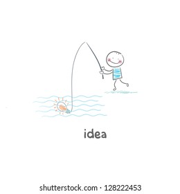 A man catches his idea.