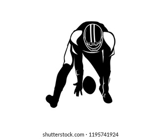 Man Catching the Ball American Football Sports Sign Symbol Logo Vector
