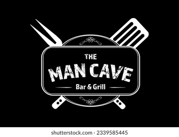 The Man Cave Sign - vector illustration