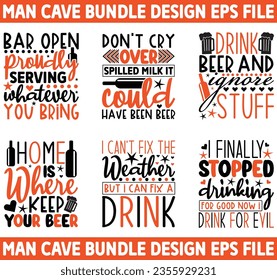 Man Cave and Man Cave and Man Cave sublimation retro design bundle file eps format digital download