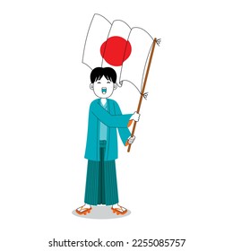 Man celebrate japan independence day