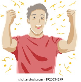 man celebrating for achieving goals