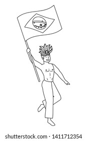 man celebrating brazil carnival in black and white