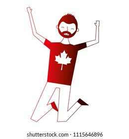 man celebrating canada day patriotism