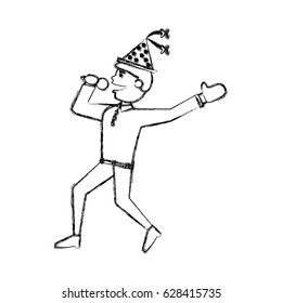 Man celebrating cartoon