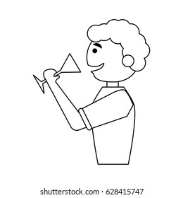 Man celebrating cartoon