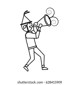 Man celebrating cartoon