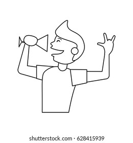 Man celebrating cartoon