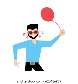 Man celebrating cartoon