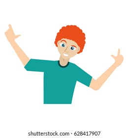 Man celebrating cartoon