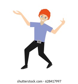 Man celebrating cartoon