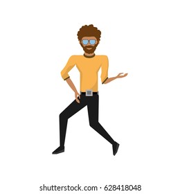 Man celebrating cartoon
