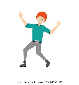 Man celebrating cartoon