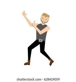 Man celebrating cartoon