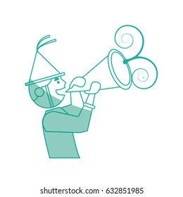 Man celebrating cartoon
