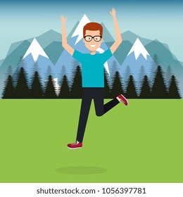 man celebrating in the field