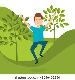 man celebrating in the field