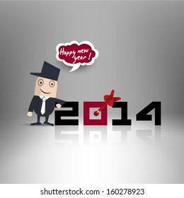 Man celebrating new year with target 2014