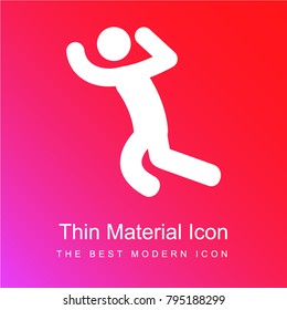 Man Celebrating red and pink gradient material white icon minimal design