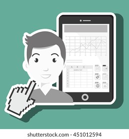 man with cellphone isolated icon design, vector illustration  graphic 