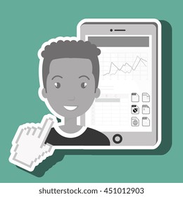 man with cellphone isolated icon design, vector illustration  graphic 