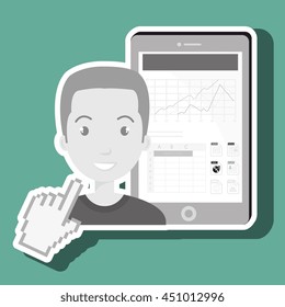 man with cellphone isolated icon design, vector illustration  graphic 