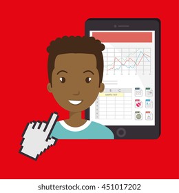 man with cellphone isolated icon design, vector illustration  graphic 