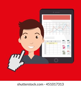 man with cellphone isolated icon design, vector illustration  graphic 