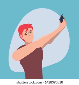 man with cellphone taking selfie